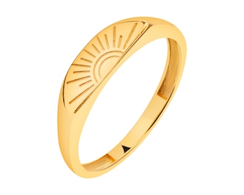 Złoty pierścionek - sygnet - Słońce