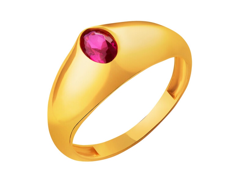 Złoty pierścionek z cyrkonią