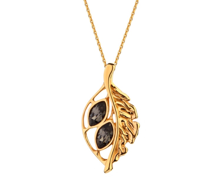 Gold-Plated Silver Pendant with Glass
