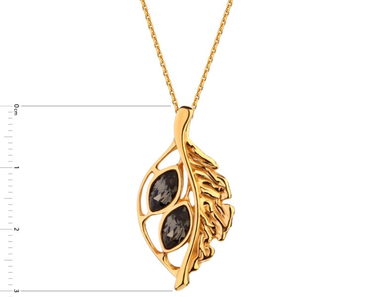 Gold-Plated Silver Pendant with Glass