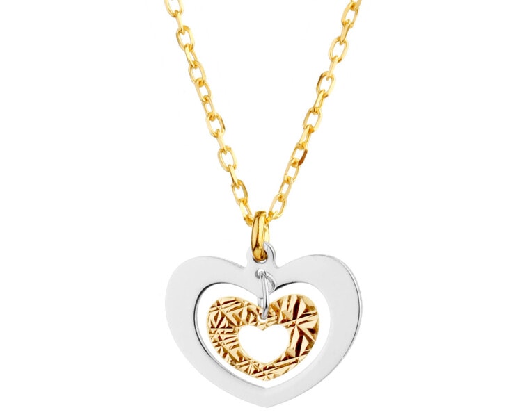 Pozlacený stříbrný náhrdelník - srdce