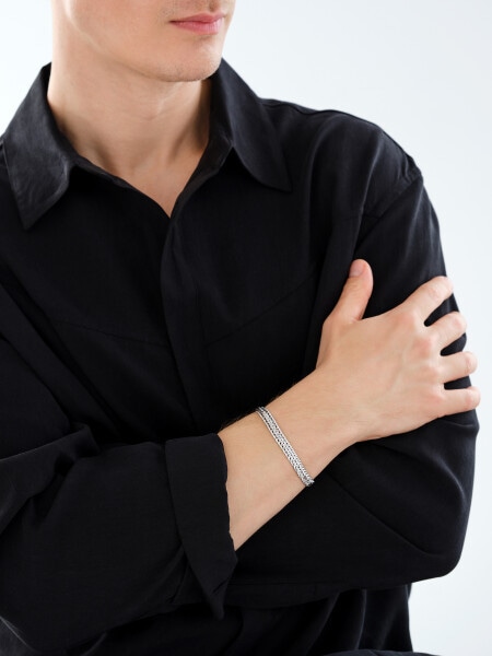 Rhodium Plated Silver Bracelet