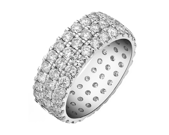 18 K Rhodium-Plated White Gold Ring with Diamonds 2,75 ct - fineness 18 K