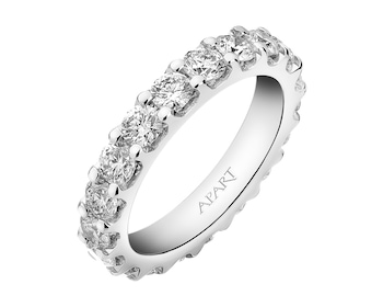 18 K Rhodium-Plated White Gold Ring with Diamonds 2,50 ct - fineness 18 K