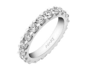 18 K Rhodium-Plated White Gold Ring with Diamonds 2,03 ct - fineness 18 K