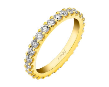 18 K Yellow Gold Ring with Diamonds 1,53 ct - fineness 18 K