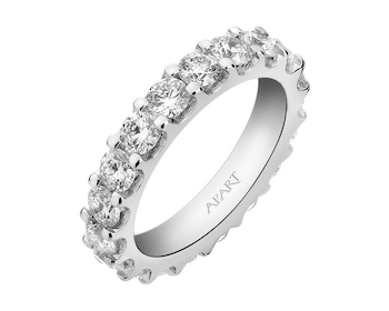18 K Rhodium-Plated White Gold Ring with Diamonds 3,33 ct - fineness 18 K