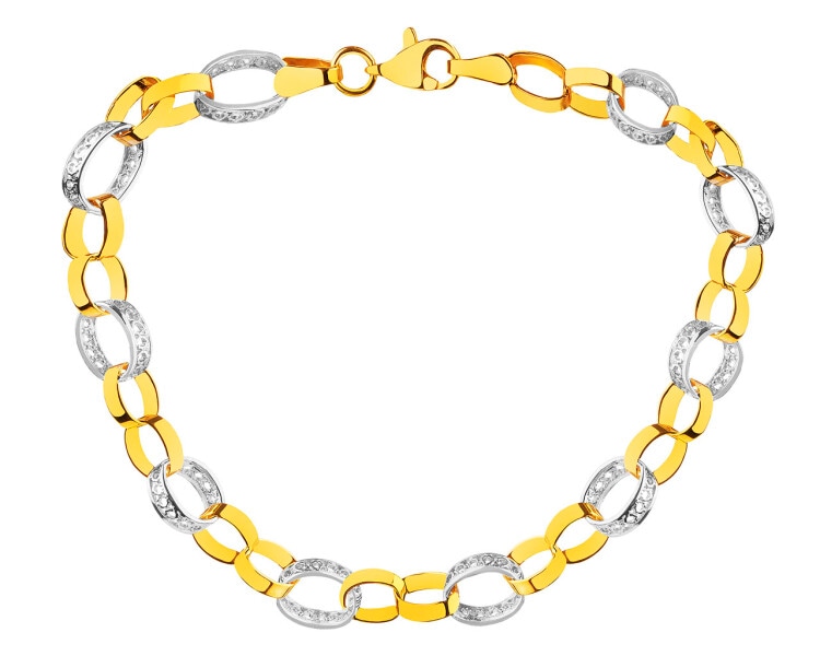 8 K Rhodium-Plated Yellow Gold Bracelet