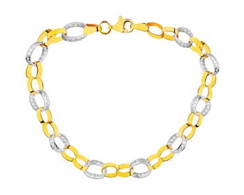 8 K Rhodium-Plated Yellow Gold Bracelet 
