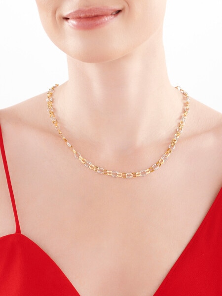 8 K Rhodium-Plated Yellow Gold Necklace 