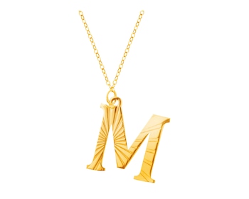 Złoty naszyjnik, ankier - litera M