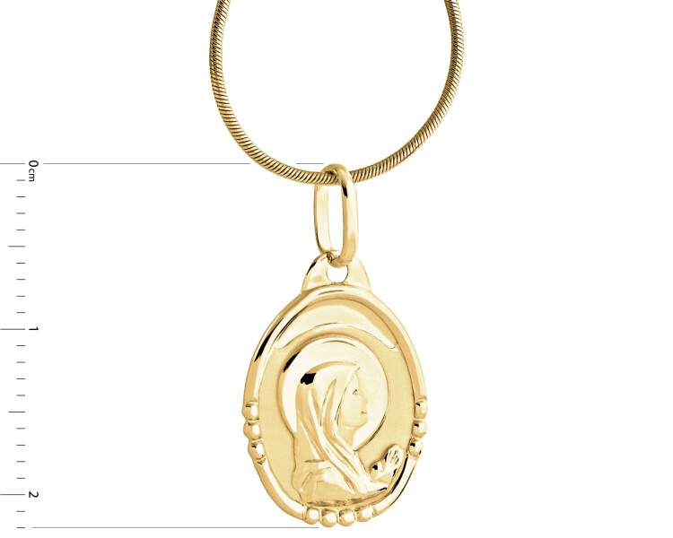 Złota zawieszka - medalik Matka Boska
