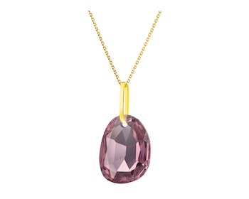 8 K Yellow Gold Pendant with Crystal
