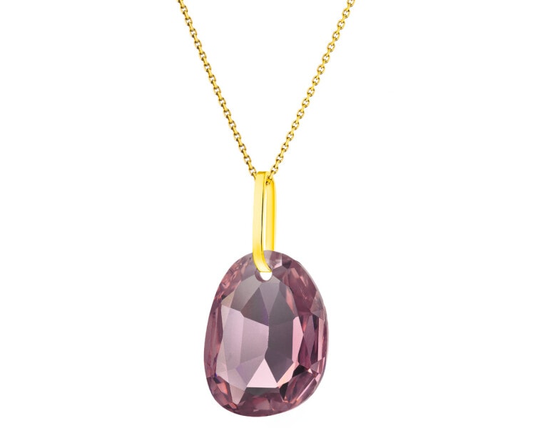 14 K Yellow Gold Pendant with Crystal