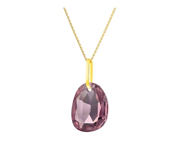 14 K Yellow Gold Pendant with Crystal
