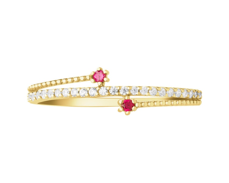 8 K Yellow Gold Ring with Synthetic Ruby