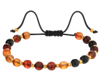8 K Yellow Gold Bracelet with Agate