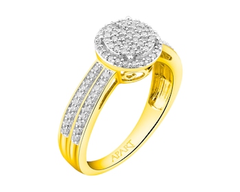 Zlatý prsten s diamanty 0,32 ct - ryzost 585