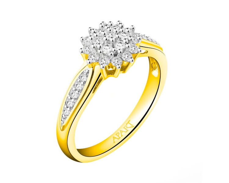 Zlatý prsten s brilianty 0,32 ct - ryzost 585