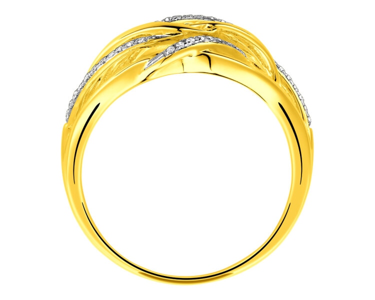 Zlatý prsten s diamanty 0,10 ct - ryzost 585