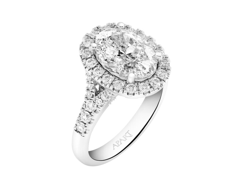 18 K Rhodium-Plated White Gold Ring 4,89 ct - fineness 18 K