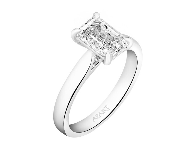 Prsten z bílého zlata s diamantem - VS2/G 2 ct - ryzost 750