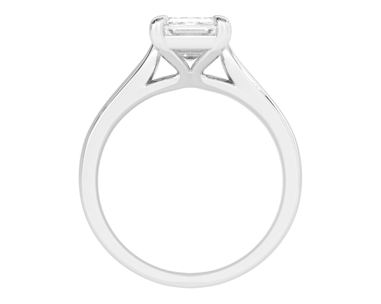 18 K Rhodium-Plated White Gold Ring with Diamond 3 ct - fineness 18 K