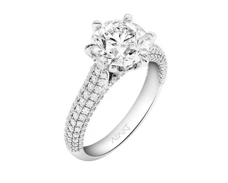 18 K Rhodium-Plated White Gold Ring 3,59 ct - fineness 18 K