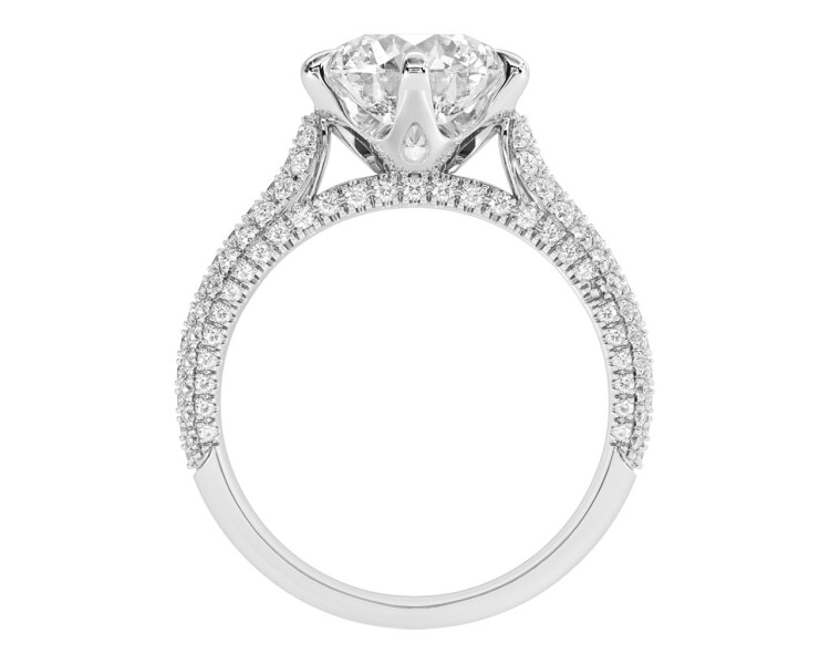 Prsten z bílého zlata s diamanty - VS2/G 3,59 ct - ryzost 750
