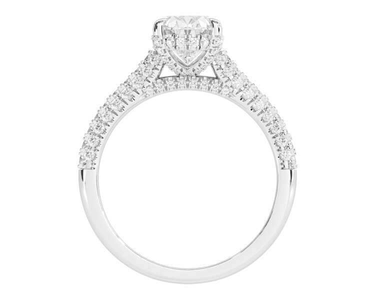 Prsten z bílého zlata s diamanty - VS1/H 2,62 ct - ryzost 750