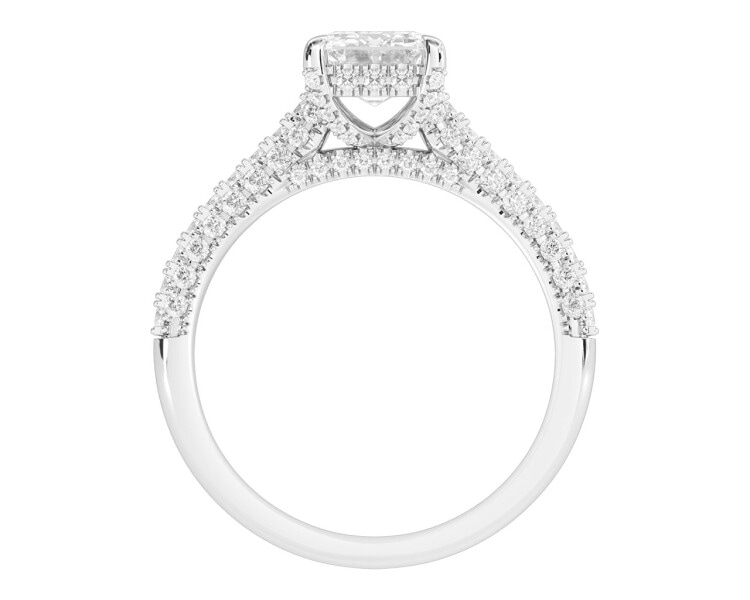 Prsten z bílého zlata s diamanty - VVS2/H 2,62 ct - ryzost 750