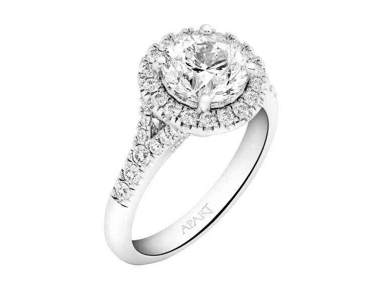 Prsten z bílého zlata s diamanty - SI1/G 2,62 ct - ryzost 750