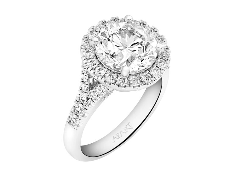 18 K Rhodium-Plated White Gold Ring 3,71 ct - fineness 18 K