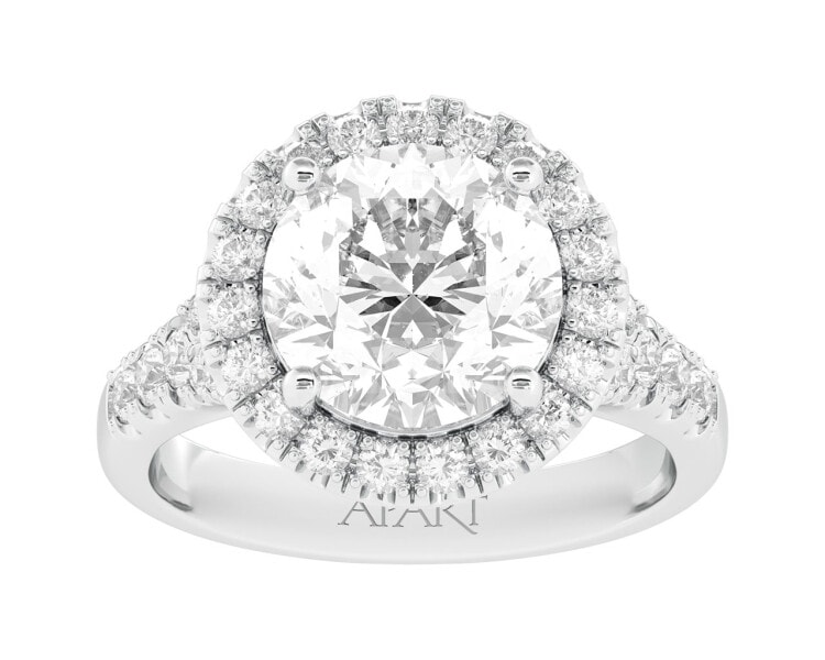 18 K Rhodium-Plated White Gold Ring 4,84 ct - fineness 18 K