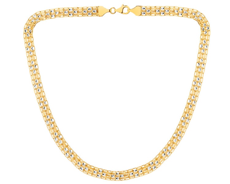 14 K Rhodium-Plated Yellow Gold Necklace