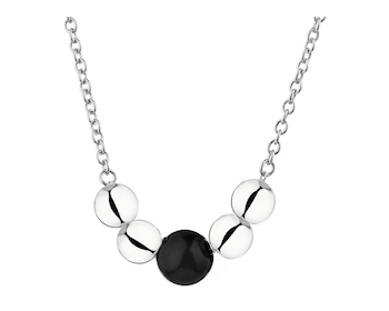 Stříbrný náhrdelník s achátem - kuličky