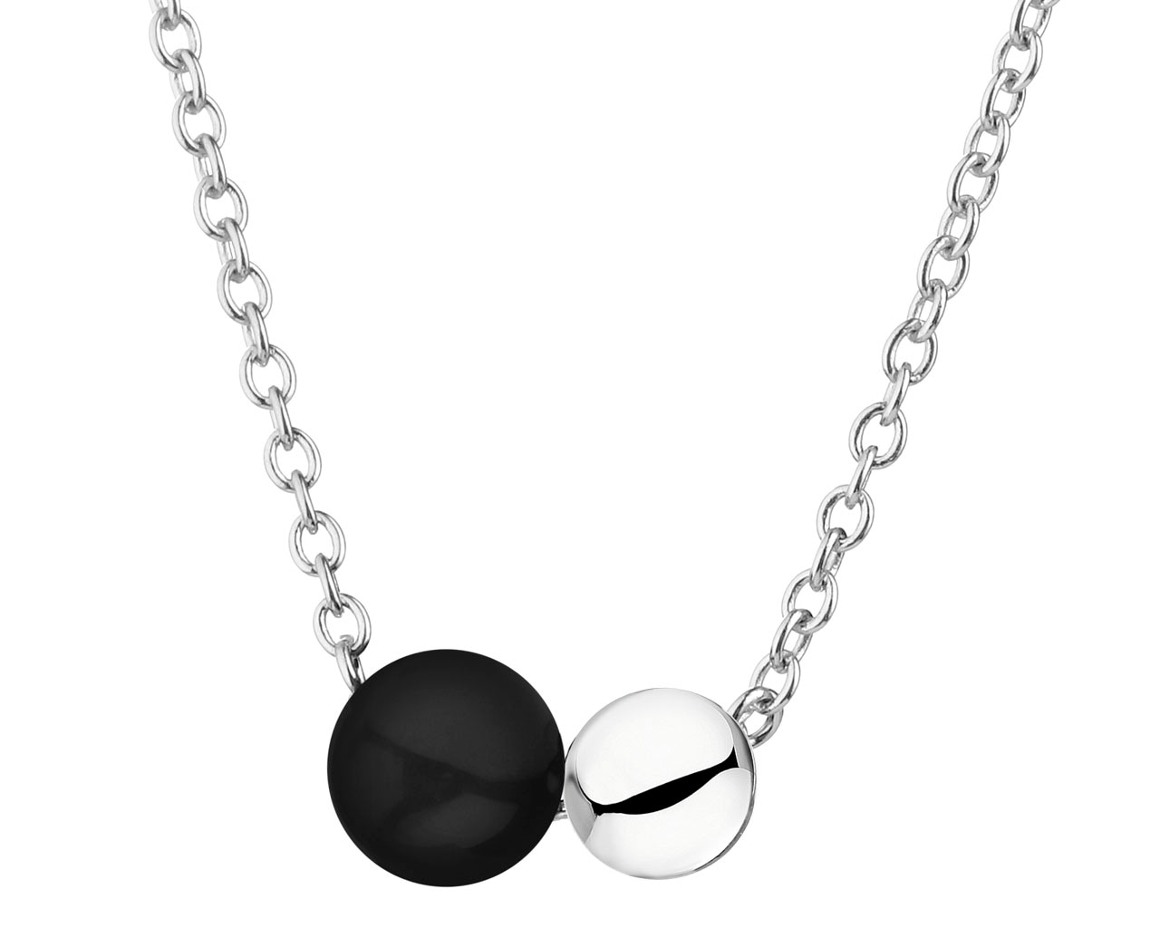 Stříbrný náhrdelník s achátem - kuličky