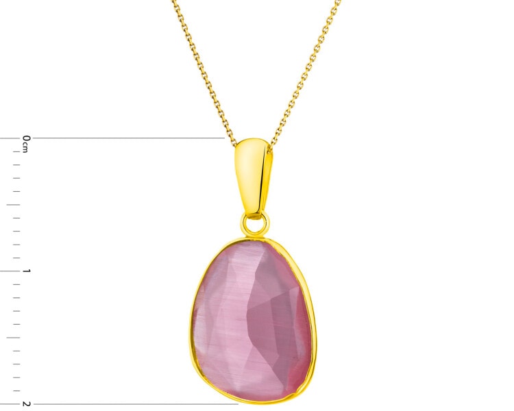 8 K Yellow Gold Pendant with Crystal