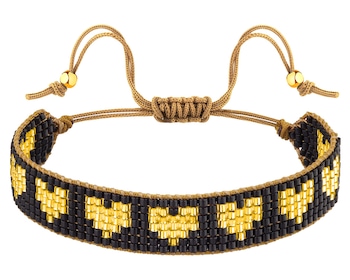Bracelet with elements of yellow gold and Miyuki