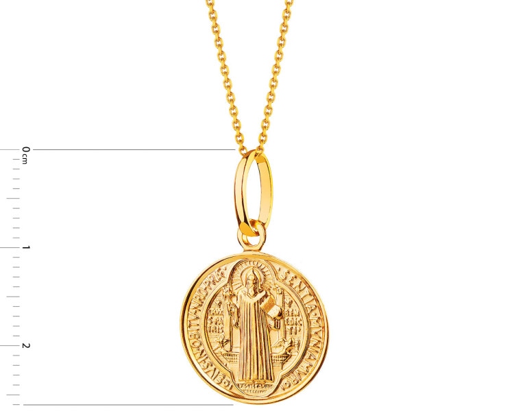 Złota zawieszka - medalik św. Benedykta