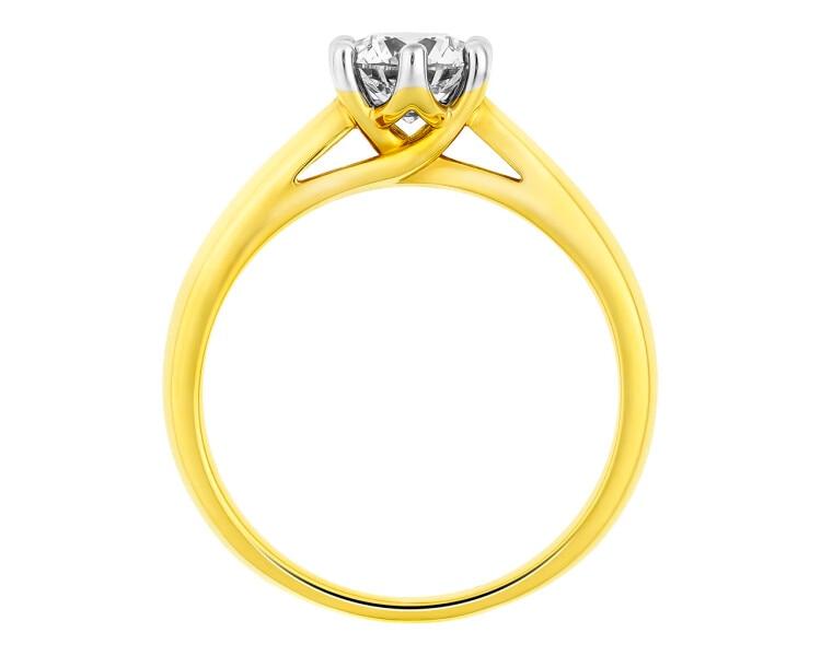 Zlatý prsten s briliantem - SI1/H 0,70 ct - ryzost 585