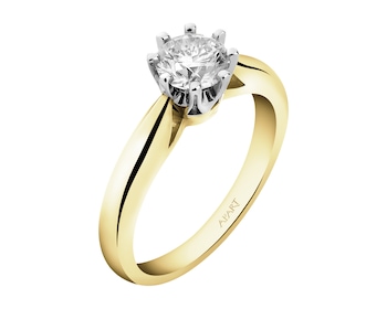 Zlatý prsten s briliantem - SI2/H 0,70 ct - ryzost 585