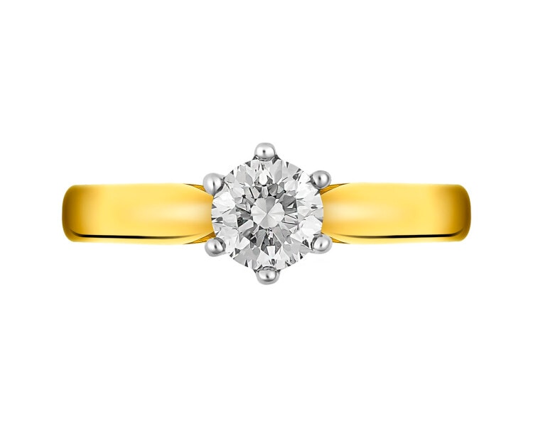 Zlatý prsten s briliantem - SI2/G 0,50 ct - ryzost 585