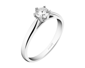Pierścionek z białego złota z brylantem - SI1/H 0,46 ct - próba 585