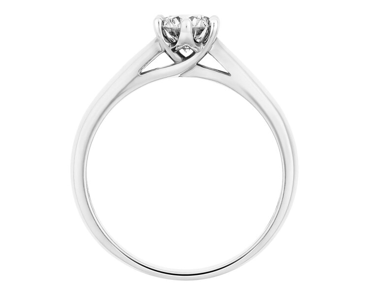 14 K Rhodium-Plated White Gold Ring with Diamond 0,44 ct - fineness 14 K