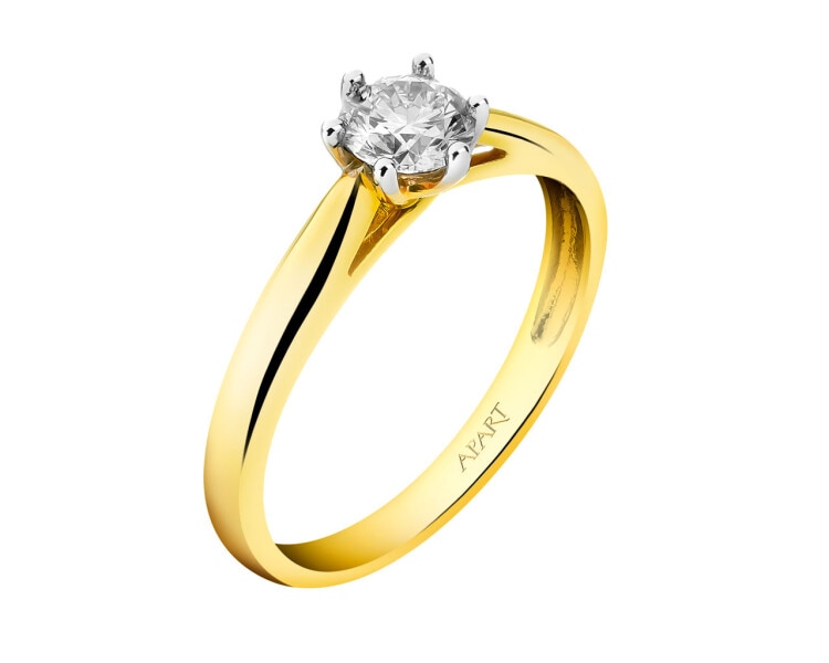 Zlatý prsten s briliantem - SI2/H 0,40 ct - ryzost 585