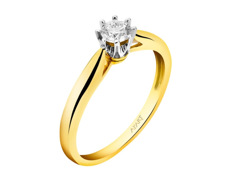585  Ring with Diamond 0,20 ct - fineness 585