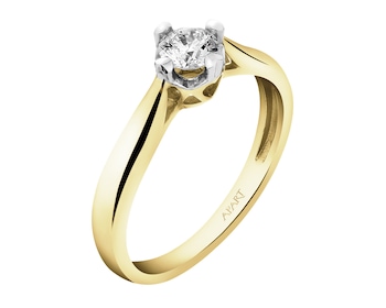 Zlatý prsten s briliantem - srdce - SI2/H 0,30 ct - ryzost 585
