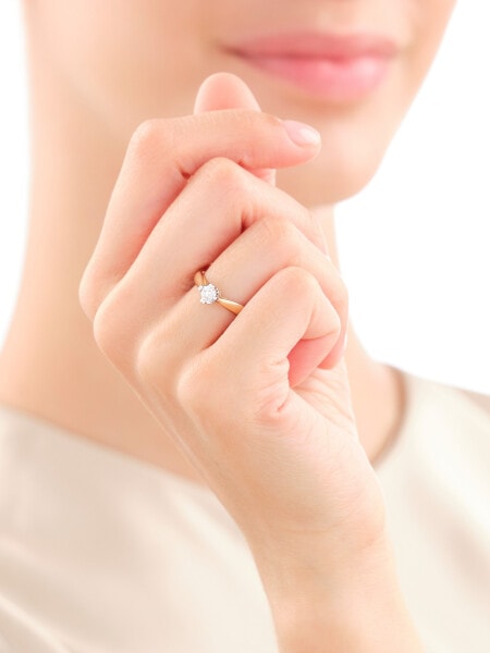 Zlatý prsten s briliantem - srdce - SI2/H 0,30 ct - ryzost 585