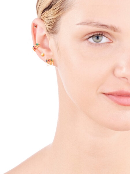 Gold-Plated Silver Earring with Cubic Zirconia